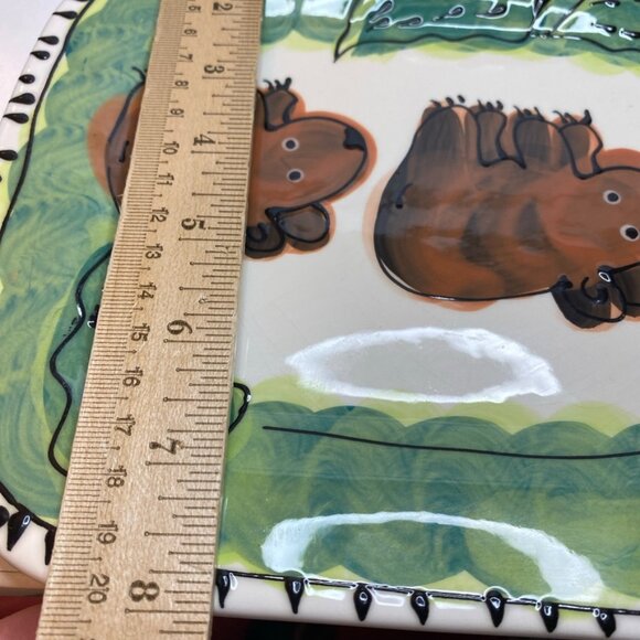 2 DEBRA CHERNIAWSKY CERAMIC PLATE Bowl MOOSE POTTERY 1996 TABLE ARTS - Picture 13 of 15